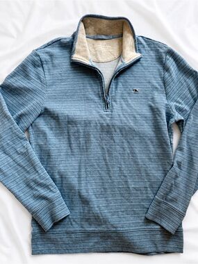 Vineyard Vines Performance Men’s Blue Heather Quarter Zip Pullover Size Small